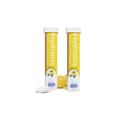 HYDRATIS - Pastilles Hydratation Electrolytes Citron/Fleur de Sureau - Améliore l'Hydratation et Favorise l'Énergie - Fo — 2 TUBES
