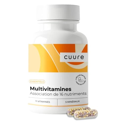 Multivitamines et Minéraux CUURE - Vitamines A B C D E + Magnésium & Zinc - Nutriments Biodisponibles & Haute Absorption