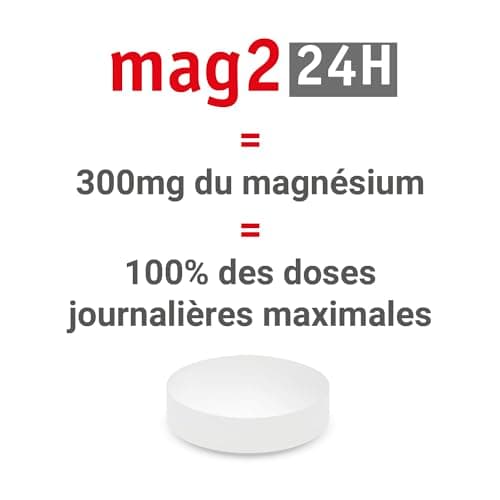 Magnésium vitamine B6 et B12 anti-nervosité MAG 2-24H - Complément alimentaire - 3,5 mois - 100 comprimés libération pro
