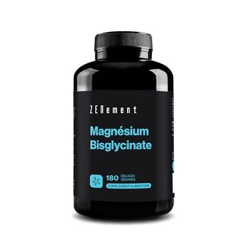 Magnésium Bisglycinate 350 mg | 180 Gélules Végétales pour Sommeil Stress & Fatigue | Absorption Maximale et Assimilatio