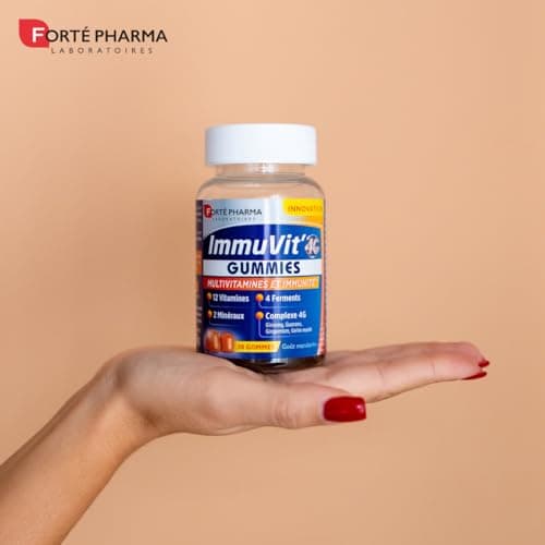 Forté Pharma - Immuvit'4G | Complément alimentaire pour vitalité et immunité - Vitamines D et C, minéraux, ginseng et gu