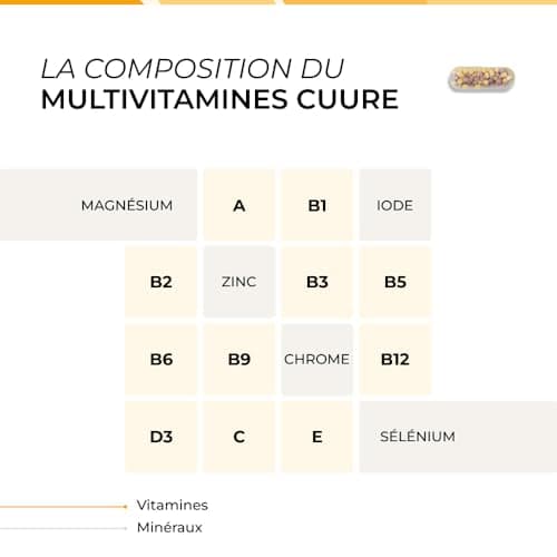 Multivitamines et Minéraux CUURE - Vitamines A B C D E + Magnésium & Zinc - Nutriments Biodisponibles & Haute Absorption
