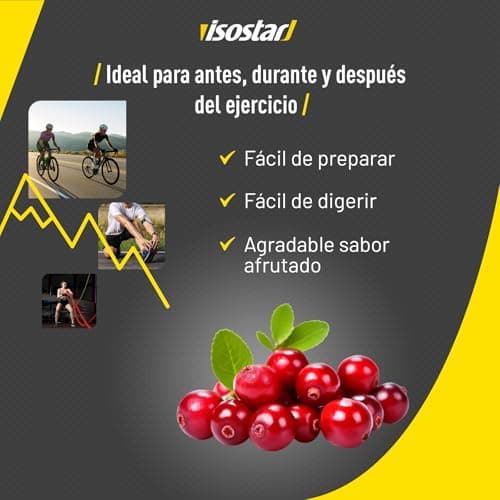 Isostar Poudre Isotonique Cranberry & Fruits Rouges 1,5 kg (37 Doses) - Hydratation Sport Complexe pour Performance Opti
