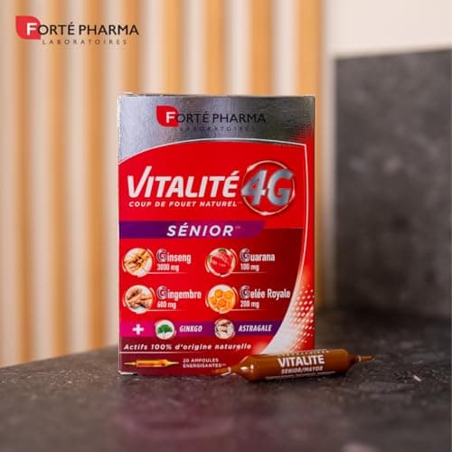 Forté Pharma - Vitalité 4G Sénior | Complément Alimentaire Energie Ginseng, Gingembre, Guarana, Gelée Royale | Seniors |