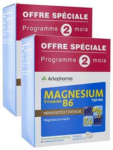 Magasin Arkopharma Magnésium Vitamine B6 150 mg pour Adultes - Apaisant et Renfort Immunitaire -Lot de 4 x 60 Gélules