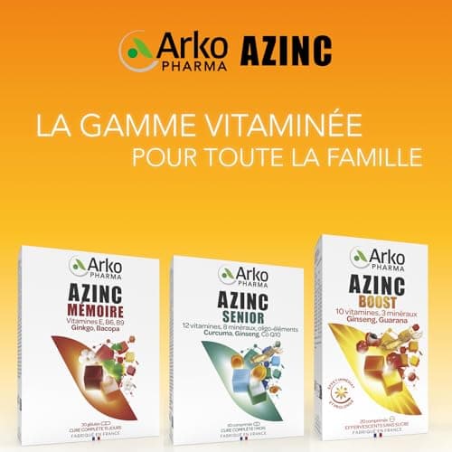 Arkopharma Azinc Vitalité - Complément alimentaire anti-fatigue pour adolescents et adultes, booste l'énergie intellectu