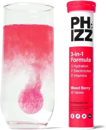 Electrolytes Phizz Multivitamines Comprimés d'hydratation Effervescents - 18 Vitamines Minéraux Vitamine C Végane Végéta