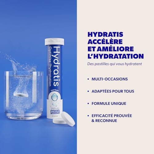 HYDRATIS - Pastilles Hydratation Electrolytes Citron/Fleur de Sureau - Améliore l'Hydratation et Favorise l'Énergie - Fo