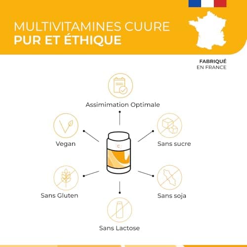 Multivitamines et Minéraux CUURE - Vitamines A B C D E + Magnésium & Zinc - Nutriments Biodisponibles & Haute Absorption