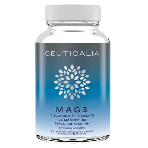 Complément Alimentaire Magnésium Mag 3 - Stress, Fatigue, Détente Musculaire - 90 Gélules, 45 Jours