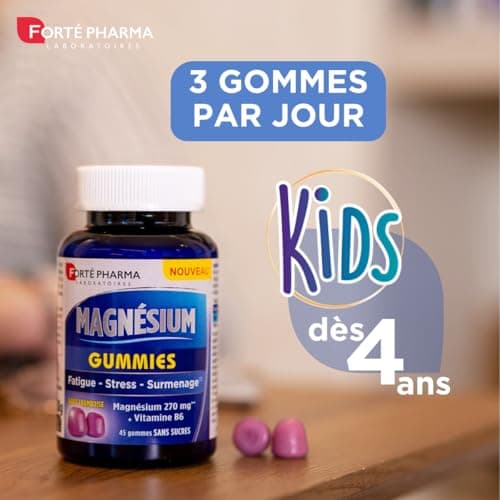 Forté Pharma - Magnésium Gummies pour Stress | Complément Alimentaire avec Magnésium, Vitamines B6 et Spiruline - Pour A