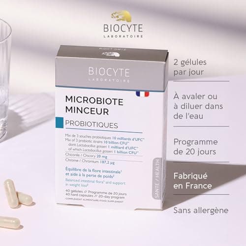 BIOTYPE Minceur Microbiote Complément Alimentaire Probiotique - 10 Milliards d'UFC - Programme 20 Jours  
BIOTYPE Minceu