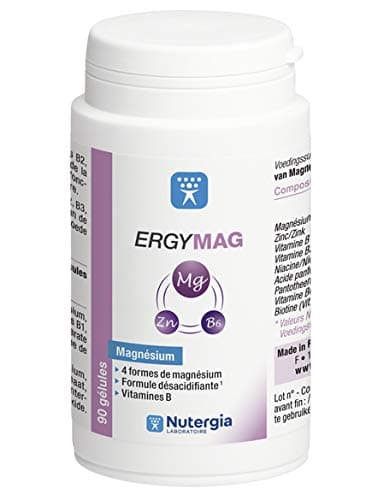 Nutergia Ergymag - Complément alimentaire de magnésium et vitamines B - 180 gélules pour énergie et soulagement du stres