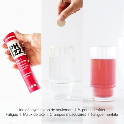 Electrolytes Phizz Multivitamines Comprimés d'hydratation Effervescents - 18 Vitamines Minéraux Vitamine C Végane Végéta