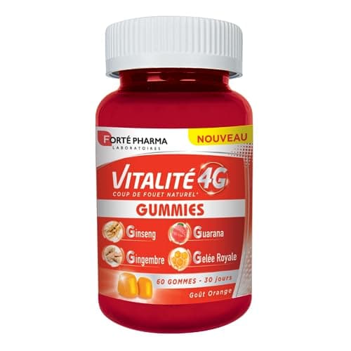 Forté Pharma - Vitalité 4G Dynamisant | Coup de fouet naturel | Complément alimentaire énergie immédiate - Ginseng, Ging — Vitalité 4G Gummies 60 Gommes