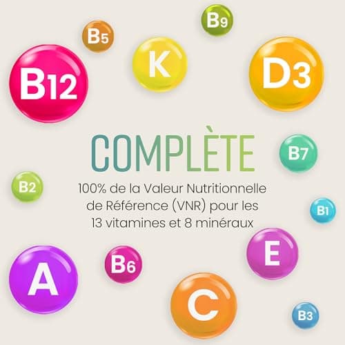Multivitamines et Minéraux 400 Comprimés Femme/Homme, Complément Alimentaire Anti-Fatigue Immunité Adulte, Cure Vitamine