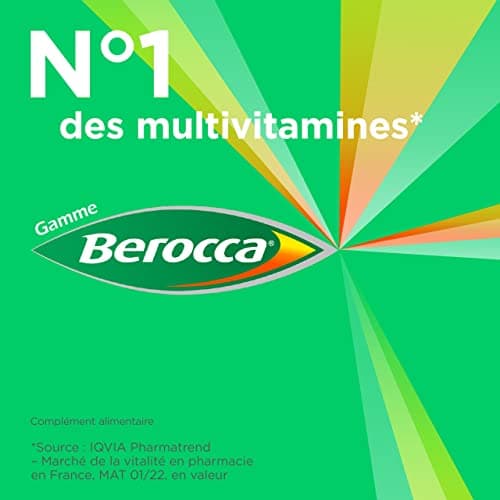 Berocca® Multivitamines - Complément alimentaire effervescent pour réduire la fatigue - 2X45 comprimés - Vitamine C, B1,
