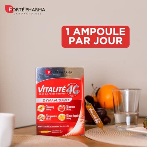 Forté Pharma - Vitalité 4G Dynamisant | Coup de fouet naturel | Complément alimentaire énergie immédiate - Ginseng, Ging