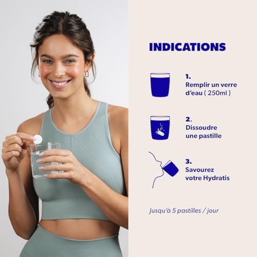 HYDRATIS - Pastilles Hydratation Electrolytes Citron/Fleur de Sureau - Améliore l'Hydratation et Favorise l'Énergie - Fo