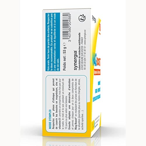 LABORATOIRE SYNERGIA MAG BOOST 60 Comprimés | Résistance Accrue au Stress et à la Fatigue Physique et Muscle | Magnésium