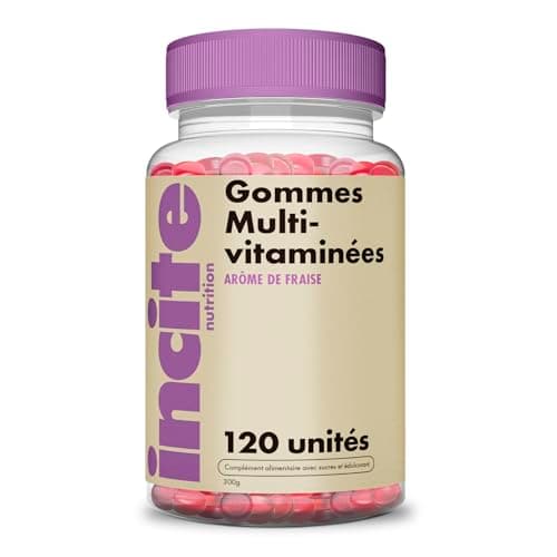 Incite Nutrition Gummies Multivitamines Adulte | Vitamines A, B6, B12, C, D3, E, Acide Folique & Zinc pour Hommes et Fem
