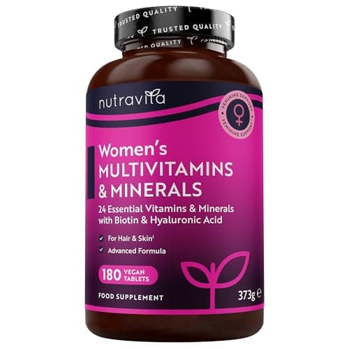 Nutravita Multivitamines et minéraux pour femmes : 24 vitamines et minéraux actifs essentiels - 180 comprimés végans - S