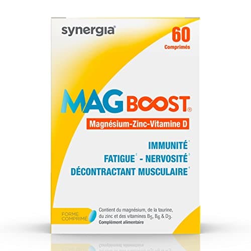 LABORATOIRE SYNERGIA MAG BOOST 60 Comprimés | Résistance Accrue au Stress et à la Fatigue Physique et Muscle | Magnésium