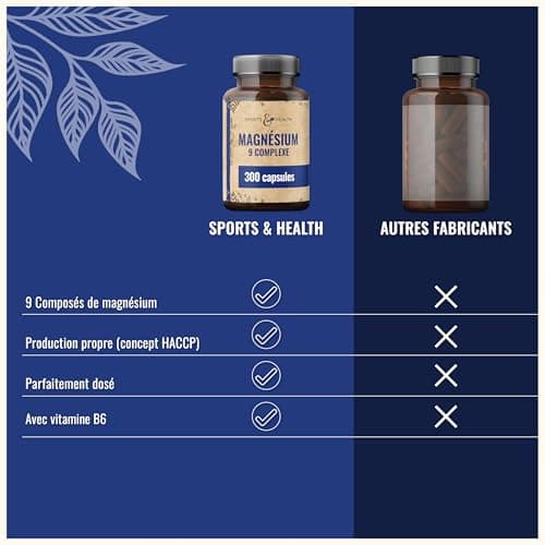 Complex Magnésium 400mg - Gélules - Hommes et Femmes - Santé et Énergie - 300 Gélules - Magnésium Hors-Norme Vitamine B