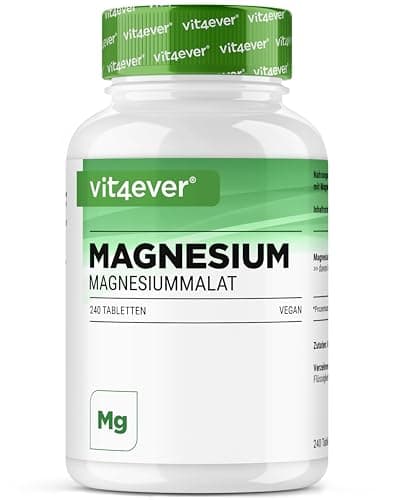 Malate de magnésium 2000 mg - 240 comprimés hautes doses et haute biodisponibilité - Vegan sans additif indésirable - Su