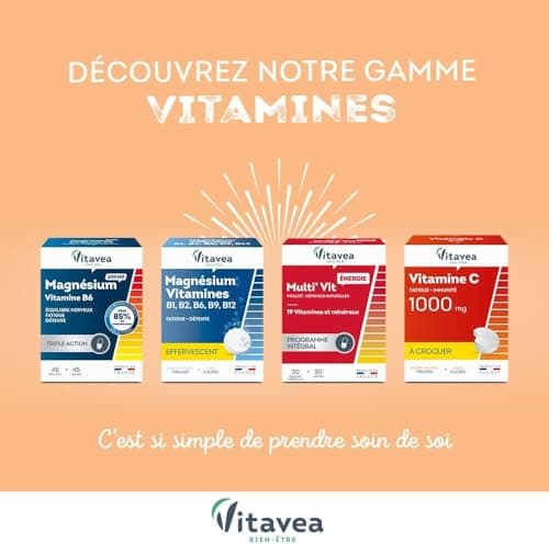 Vitavea - Multivitamines Énergie Défenses Naturelles Vision Mémoire 30 Gélules Fabrication Française