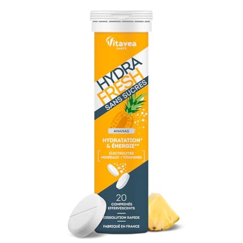 HydraFresh Pastilles Électrolytes Magnésium Énergie Ananas Complément Alimentaire France