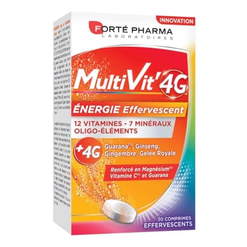 Forté Pharma - Multivit' 4G Energie - Forme et Tonus - Combattre la fatigue et l'irritabilité - 30 comprimésBi-couches — Multivit'4G Energie Effervescent 1 mois