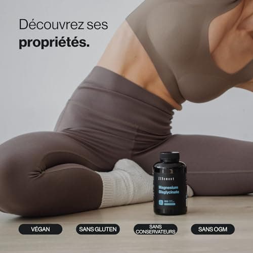 Magnésium Bisglycinate 350 mg | 180 Gélules Végétales pour Sommeil Stress & Fatigue | Absorption Maximale et Assimilatio