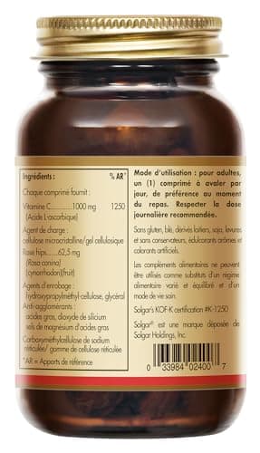 Solgar Vitamine C 1000 mg - Défenses naturelles et vitality - Immunité améliorée - Flacon de 100 comprimés  
Solgar Vita