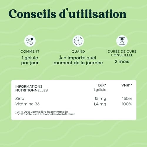 Zinc Bisglycinate + Vitamine B6 Essentiels by Novoma - Renforce l'Immunité & Combat l'Acné, Optimisation de l'Assimilati