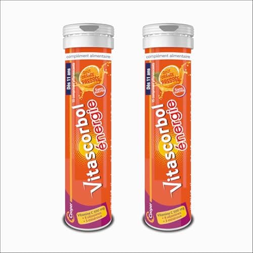 VITASCORBOL ENERGIE Multivitamines Complément alimentaire Goût Orange pressée 30 comprimés effervescents