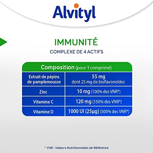 Alvityl - Immunité - Vitamine D 1000 UI Naturel - Renforcement du Système Immunitaire - Supplément pour Adultes