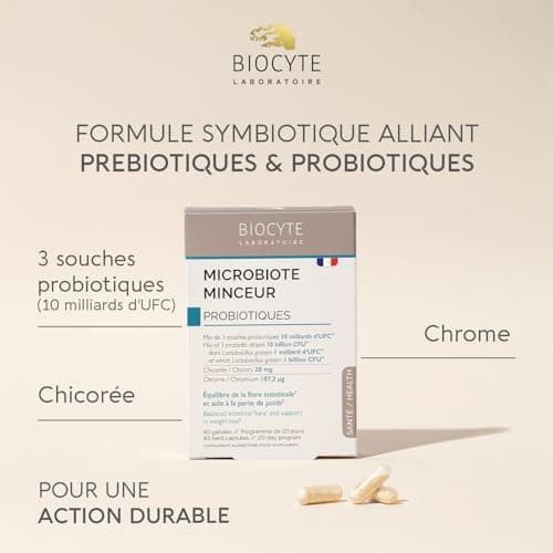 BIOTYPE Minceur Microbiote Complément Alimentaire Probiotique - 10 Milliards d'UFC - Programme 20 Jours  
BIOTYPE Minceu