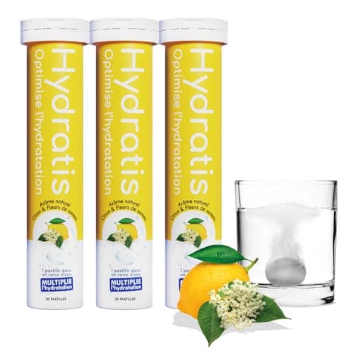 HYDRATIS - Pastilles Hydratation Electrolytes Citron/Fleur de Sureau - Améliore l'Hydratation et Favorise l'Énergie - Fo