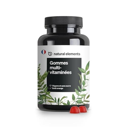 Gommes Multivitamines pour adultes – 120 Gummies naturels au citron – 12 vitamines et minéraux (C, D3, Biotine) – fabriq