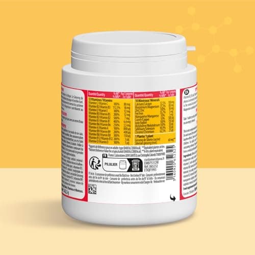 JUVAMINE Top Forme Vitalité Tonus Multivitamines & Minéraux, Aide à Réduire la Fatigue pour Adults, Fabriqué en France -