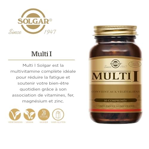 Solgar Multi I - Multivitamine Complète - Réduction de la Fatigue - Complément Alimentaire - Energie et Vitalité - Flaco