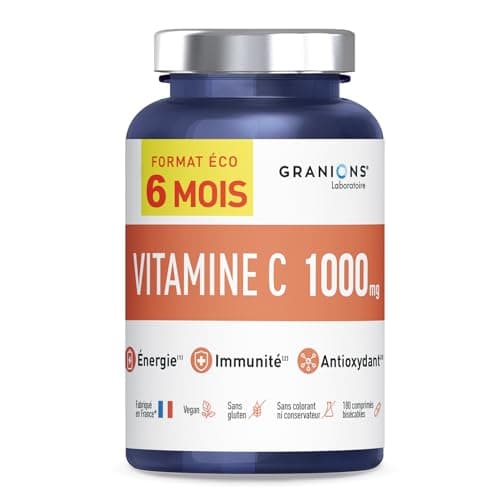 Multivitamines GRANIONS 23 VITAMINES - Magnésium, Vitamine D, Vitamine C - Énergie & Vitalité - Anti Fatigue - 90 Compri — Vitamine C 1000 mg