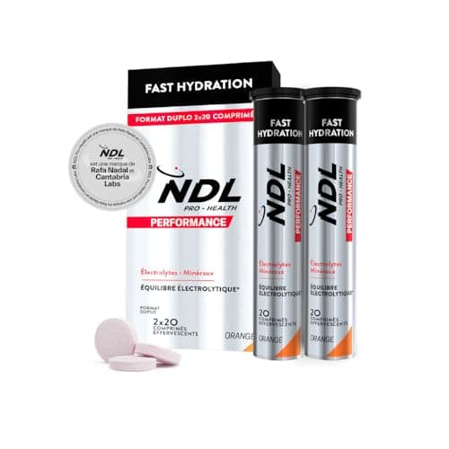 NDL Pro-Health Fast Hydration Effervescents Comprimés - Electrolytes et Sels Minéraux pour le Sport, Réduit la Fatigue,