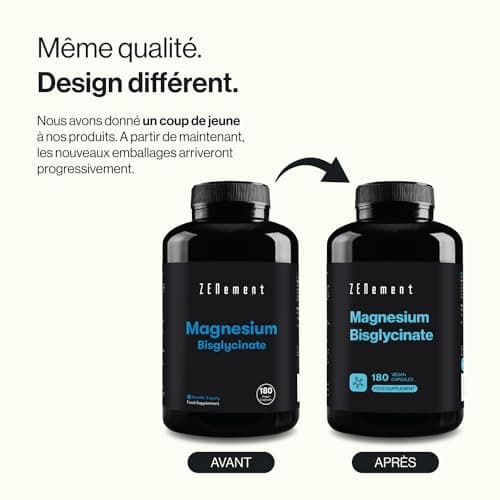 Magnésium Bisglycinate 350 mg | 180 Gélules Végétales pour Sommeil Stress & Fatigue | Absorption Maximale et Assimilatio