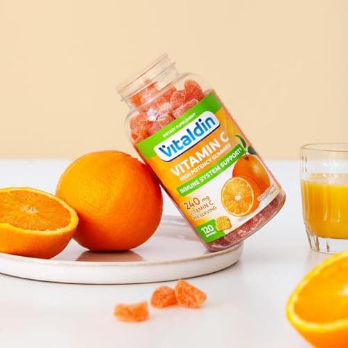 VITALDIN Vitamine C Gummies - Renforce le Système Immunitaire - Sans Gluten - 80 Gommes (240 mg par dose) - Pour Enfants