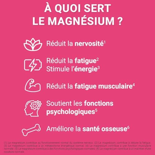 MAG 2 - Gommes framboise au magnésium et vitamine B6 - Anti-nervosité et anti-fatigue pour adultes - Sans sucres ajoutés