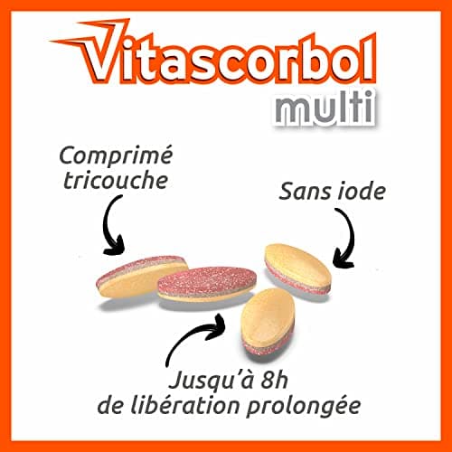 VITASCORBOL Multivitamines Adultes Libération Prolongée Anti-Fatigue Immunité 30 Comprimés Programmes 30 Jours