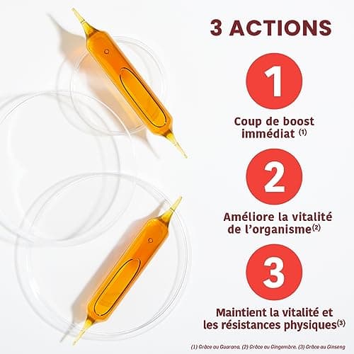 Energie Singulière Bio - Boost Immédiat Vegan 20 ampoules | Riche en Caféine Naturelle (Guarana, Ginseng) | Organique |
