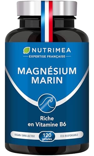 Magnésium Marin et Vitamine B6 Simag55™ | Combattant la Fatigue pour les Adultes | 150 mg/jour | 120 Gélules Végétales | — Magnésium Marin Pilulier